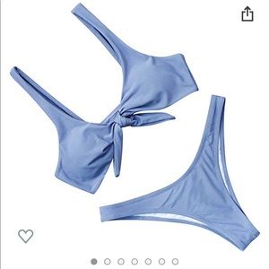 Ruuhee blue bow knot v style bikini 👙